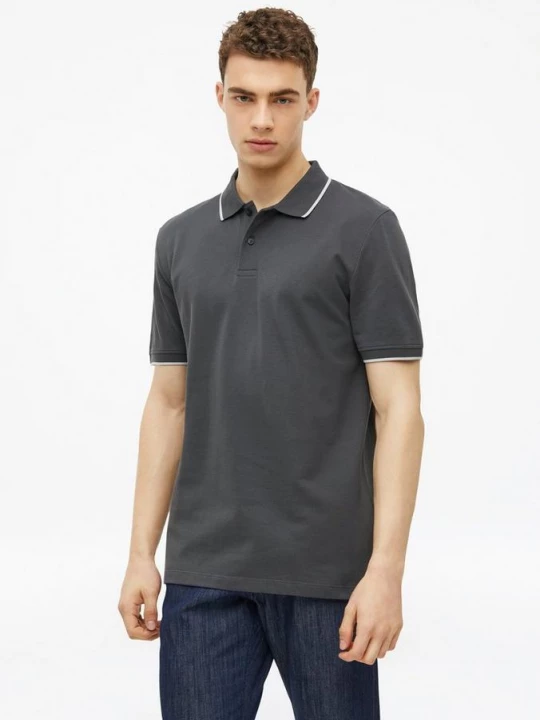 Foto van product Piqué poloshirt met contrasterende details s.Oliver grijs
