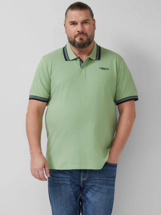 Foto van product Piqué poloshirt met contrasterende details s.Oliver groen
