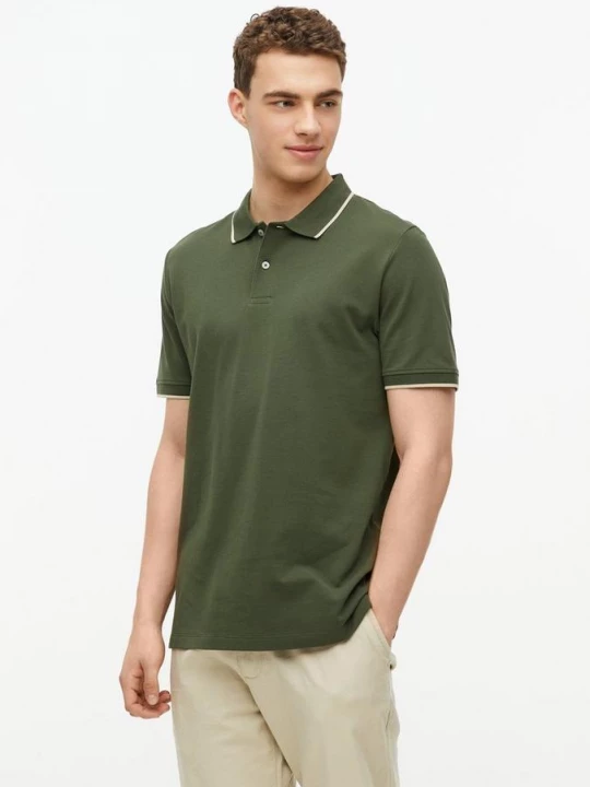 Foto van product Piqué poloshirt met contrasterende details s.Oliver olijfgroen