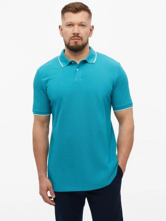 Foto van product Piqué poloshirt met contrasterende details s.Oliver turkooizen