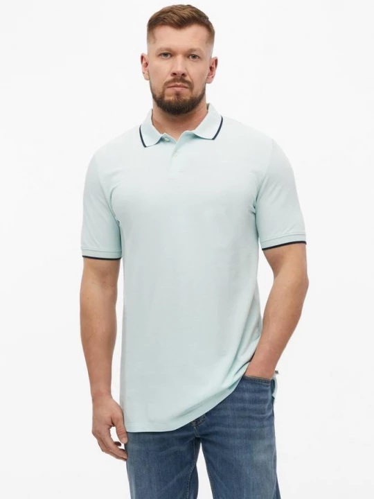 Foto van product Piqué poloshirt met contrasterende details s.Oliver turkooizen