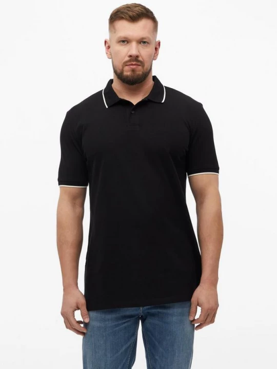 Foto van product Piqué poloshirt met contrasterende details s.Oliver zwart
