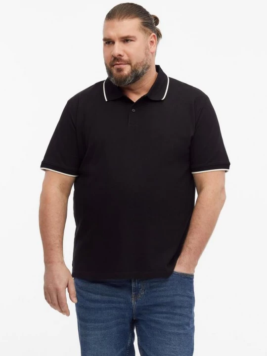Foto van product Piqué poloshirt met contrasterende details s.Oliver zwart