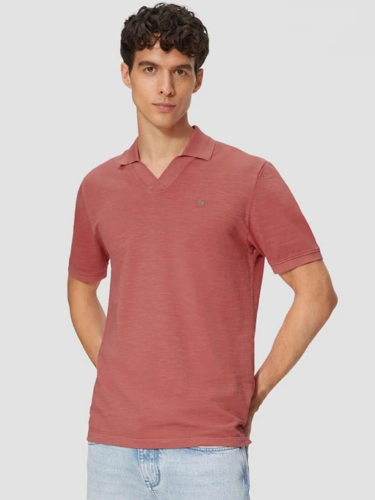 Foto van product Piqué poloshirt met kledingstukverf s.Oliver rood