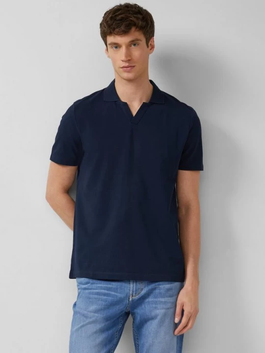 Foto van product Piqué poloshirt met open kraag s.Oliver blauw