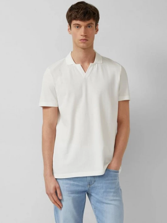 Foto van product Piqué poloshirt met open kraag s.Oliver crème