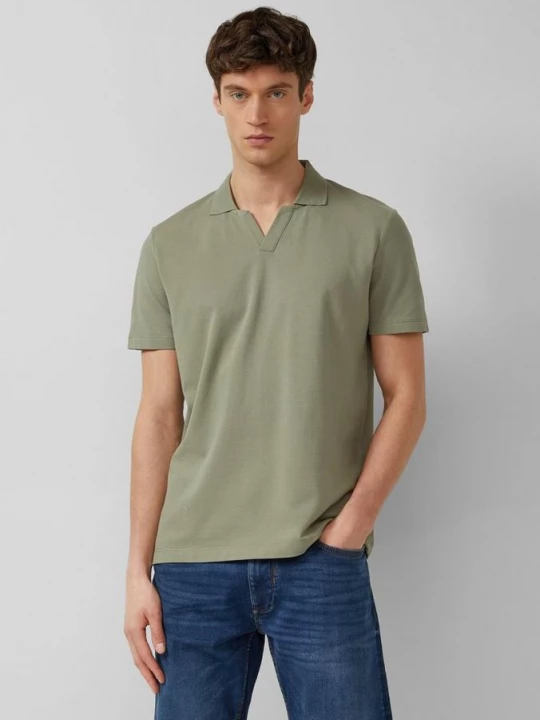 Foto van product Piqué poloshirt met open kraag s.Oliver olijfgroen