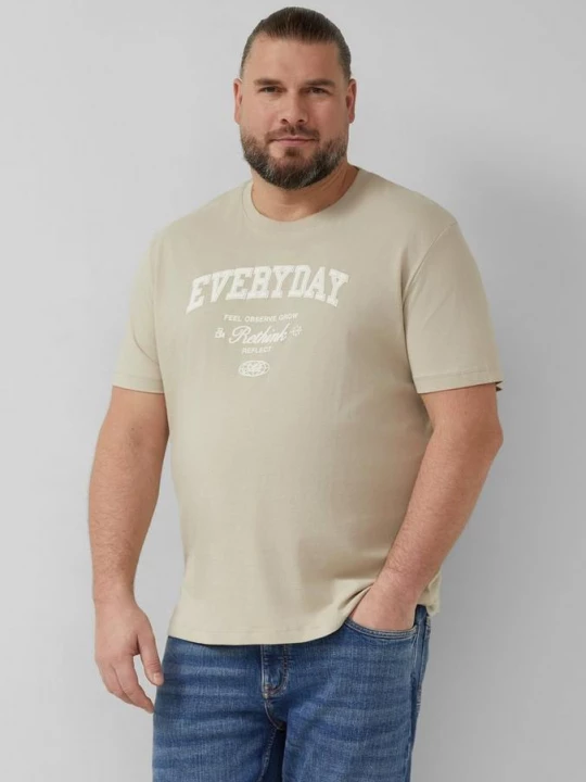 Foto van product Piqué T-shirt met kledingstukverf s.Oliver beżowy