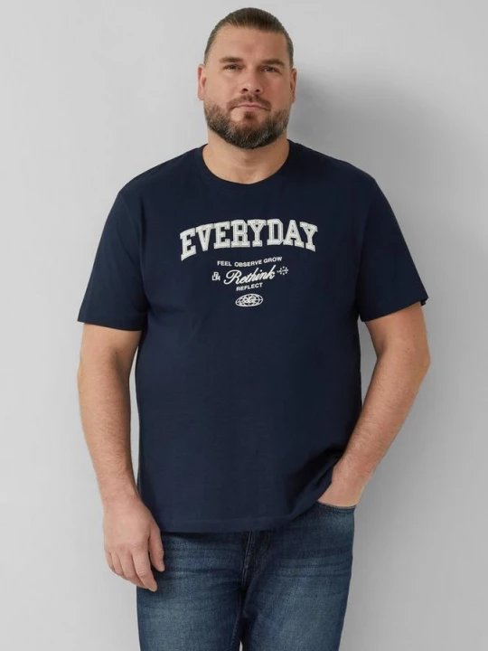 Foto van product Piqué T-shirt met kledingstukverf s.Oliver blauw