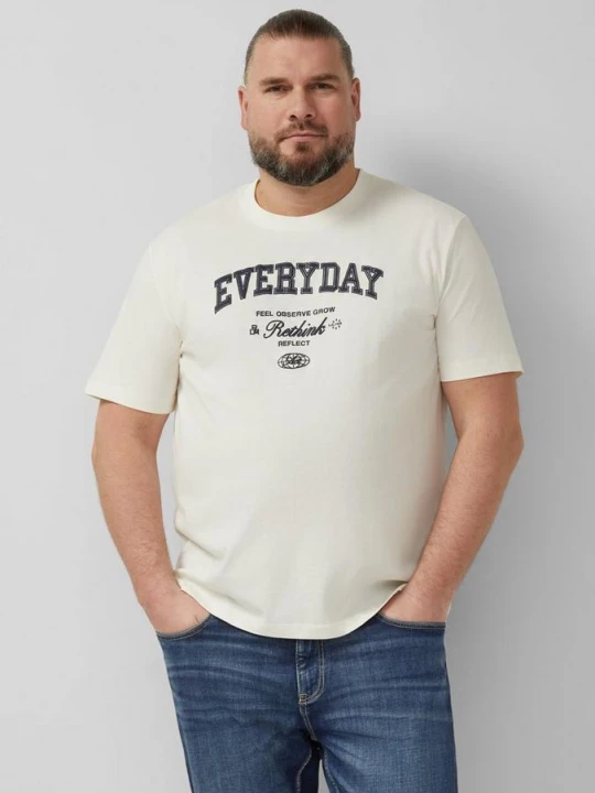 Foto van product Piqué T-shirt met kledingstukverf s.Oliver crème