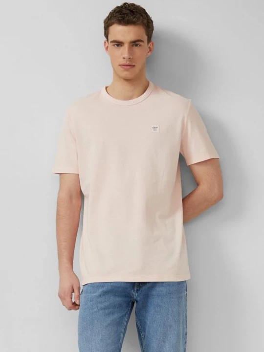 Foto van product Piqué T-shirt met kledingstukverf s.Oliver roze