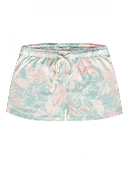 Foto van product PJ Salvage Korte pyjama 'Peachy Party' crème / pastelblauw / pastelroze / wit