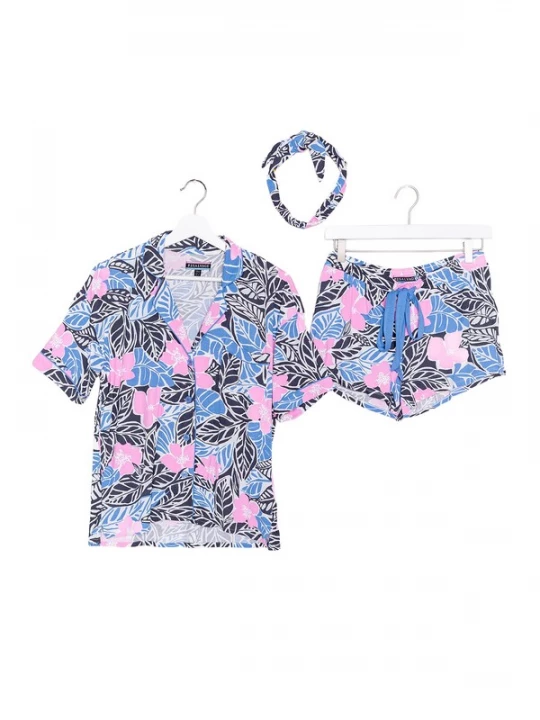 Foto van product PJ Salvage Pyjama 'Bali Bound' blauw / rosa / zwart