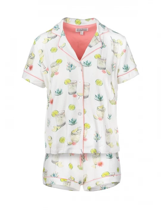 Foto van product PJ Salvage Pyjama 'Limes & Sunshine' gemengde kleuren / offwhite