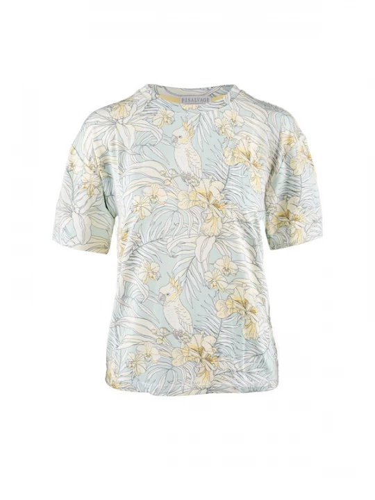 Foto van product PJ Salvage Shirt 'Cocktail Hour' pastelblauw / mintgroen