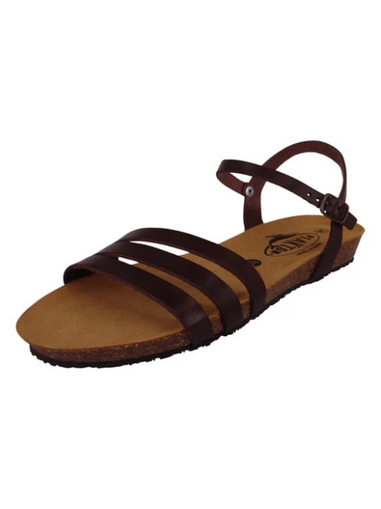 Foto van product Plakton Sandalen met riem 'Fran Alou' kastanjebruin