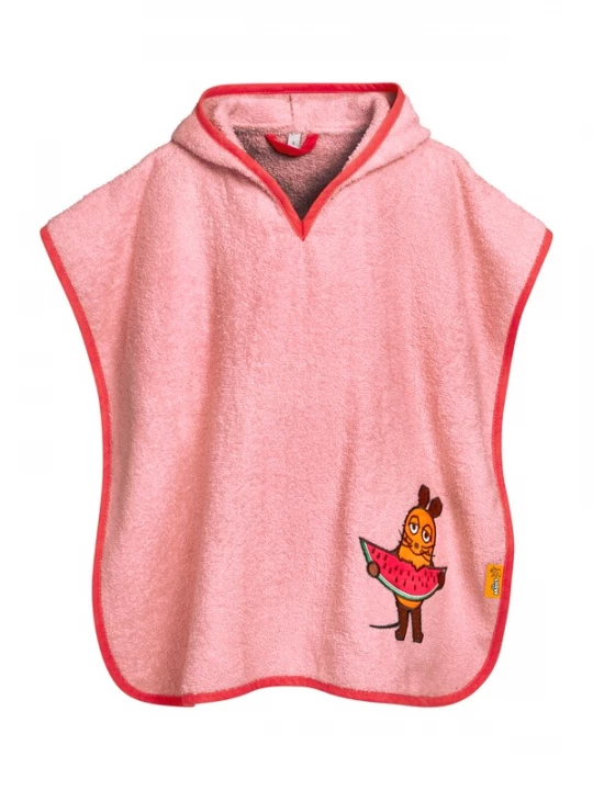 Foto van product PLAYSHOES Badjas 'DIE MAUS MELONE' chocoladebruin / oranje / rosa / lichtrood