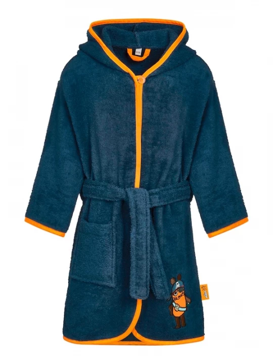 Foto van product PLAYSHOES Badjas 'DIE MAUS PIRAT' marine / chocoladebruin / oranje