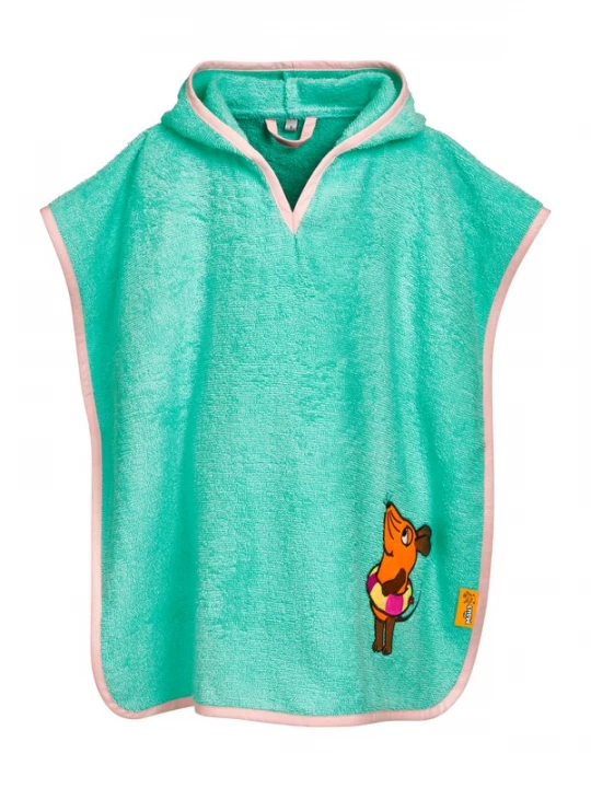 Foto van product PLAYSHOES Badjas 'DIE MAUS SCHWIMMRING' turquoise / bruin / oranje / rosa