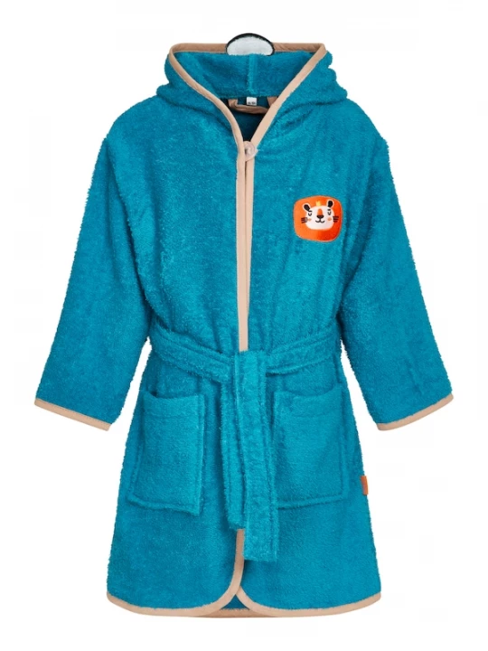 Foto van product PLAYSHOES Badjas 'Dschungel' beige / cyaan blauw / oranje
