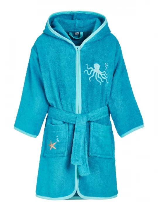 Foto van product PLAYSHOES Badjas turquoise / lichtblauw / oranje