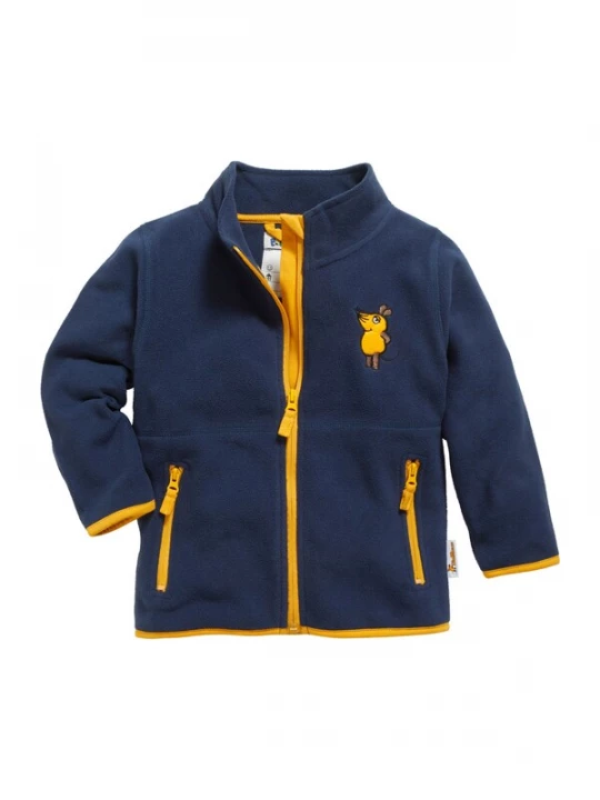 Foto van product PLAYSHOES Fleece jas 'DIE MAUS' marine / safraan / zwart