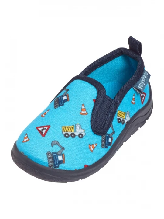 Foto van product PLAYSHOES Huisschoenen 'Baustelle' turquoise / donkerblauw / gemengde kleuren