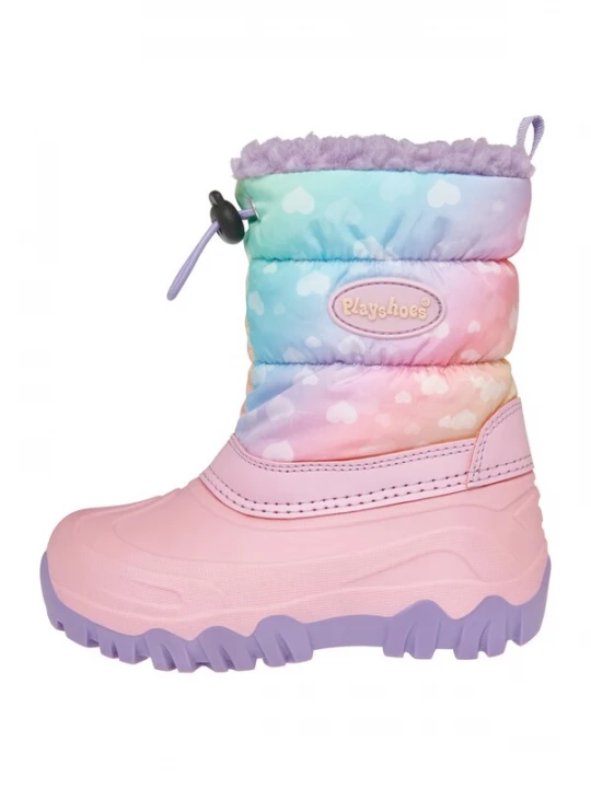Foto van product PLAYSHOES Snowboots 'Regenbogen' blauw / groen / sering / oudroze