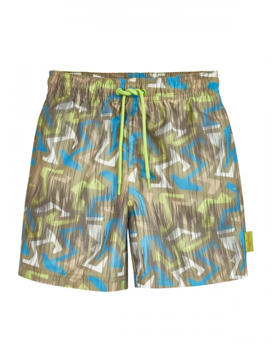 Foto van product PLAYSHOES Zwemshorts blauw / olijfgroen / neongroen / wit