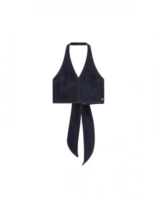 Foto van product PLEASE Top 'PLEASE CANOTTA canotta' blauw denim