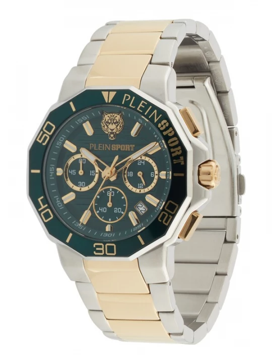 Foto van product Plein Sport Analoog horloge goud / donkergroen / zilver