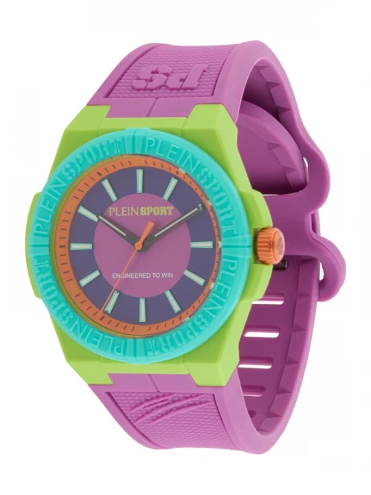 Foto van product Plein Sport Analoog horloge 'Laserstrike' aqua / grasgroen / orchidee / oranje