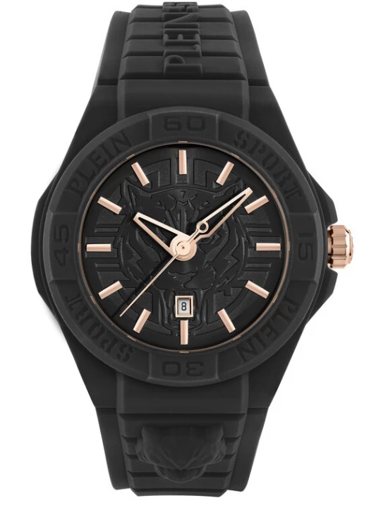 Foto van product Plein Sport Analoog horloge 'New Fearless' rose-goud / zwart / zilver
