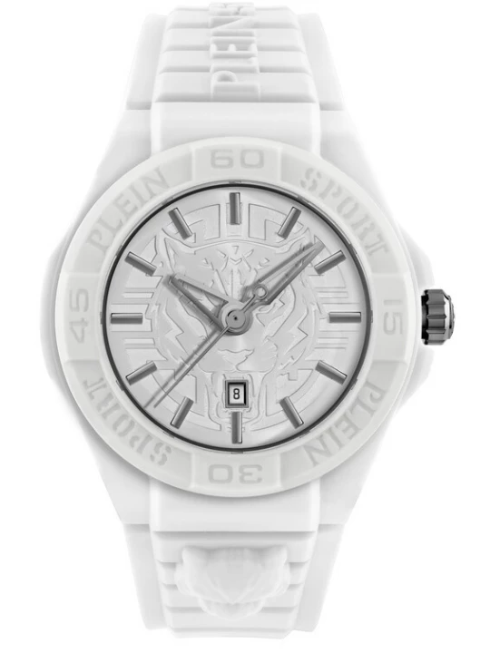 Foto van product Plein Sport Analoog horloge 'New Fearless' zilvergrijs / wit