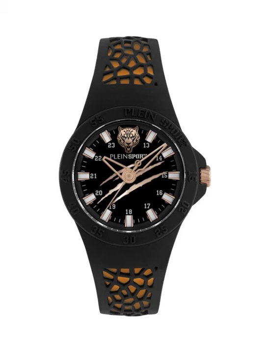 Foto van product Plein Sport Analoog horloge 'Thunderstorm' goud / oranje / zwart / wit