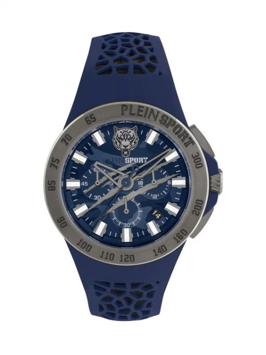 Foto van product Plein Sport Analoog horloge 'Thunderstorm' navy / zilver / wit