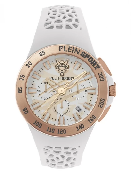 Foto van product Plein Sport Analoog horloge 'THUNDERSTORM' rose-goud / wit