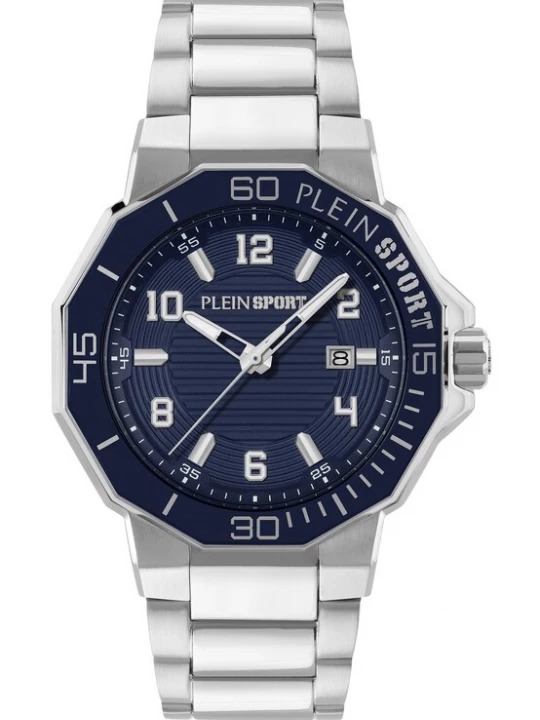 Foto van product Plein Sport Analoog horloge 'Titan 3H' donkerblauw / zilver