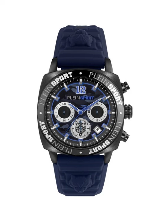 Foto van product Plein Sport Analoog horloge 'Wildcat Chrono' navy / zwart / zilver