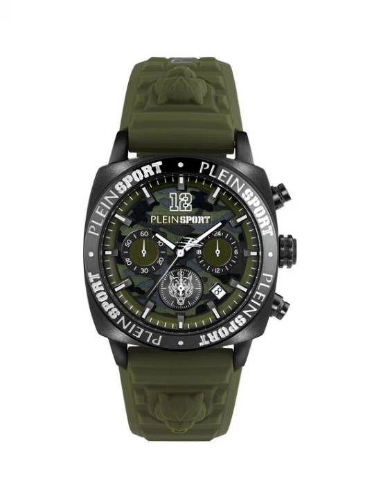 Foto van product Plein Sport Analoog horloge 'Wildcat' olijfgroen / zwart