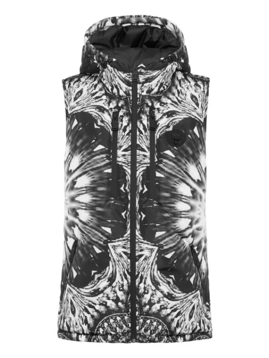 Foto van product Plein Sport Bodywarmer 'Optical Flower' zwart / wit
