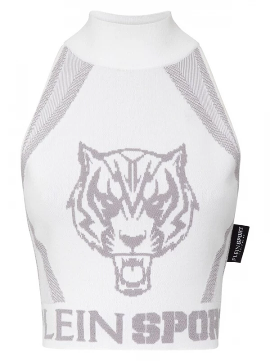 Foto van product Plein Sport Gebreide top taupe / wit