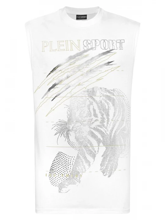 Foto van product Plein Sport Shirt 'Tiger' goudgeel / antraciet / zilver / wit