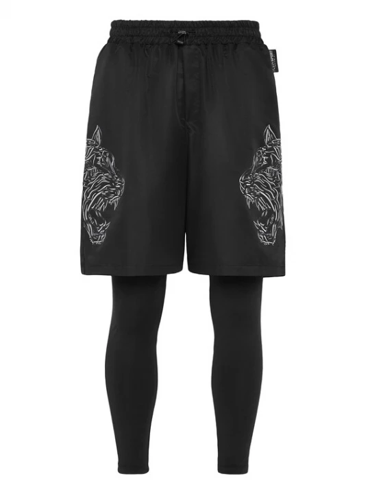 Foto van product Plein Sport Sportbroek 'Tiger' donkergrijs / zwart / wit