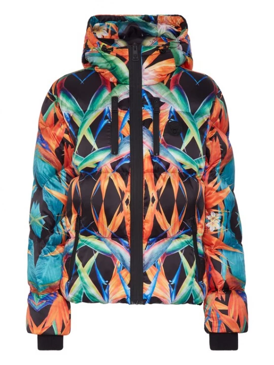 Foto van product Plein Sport Sportjas 'Flowers' blauw / cyaan blauw / lichtoranje / donkeroranje / zwart