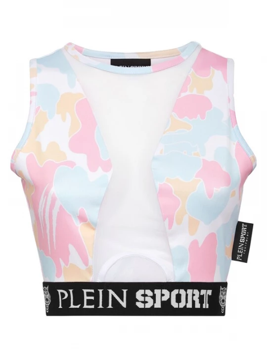 Foto van product Plein Sport Sporttop lichtblauw / rosa / wit