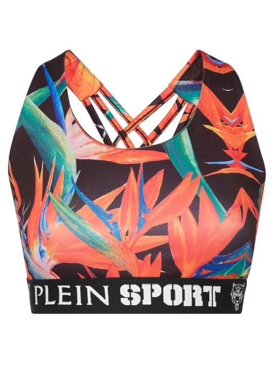 Foto van product Plein Sport Sporttop petrol / lichtrood / zwart / wit