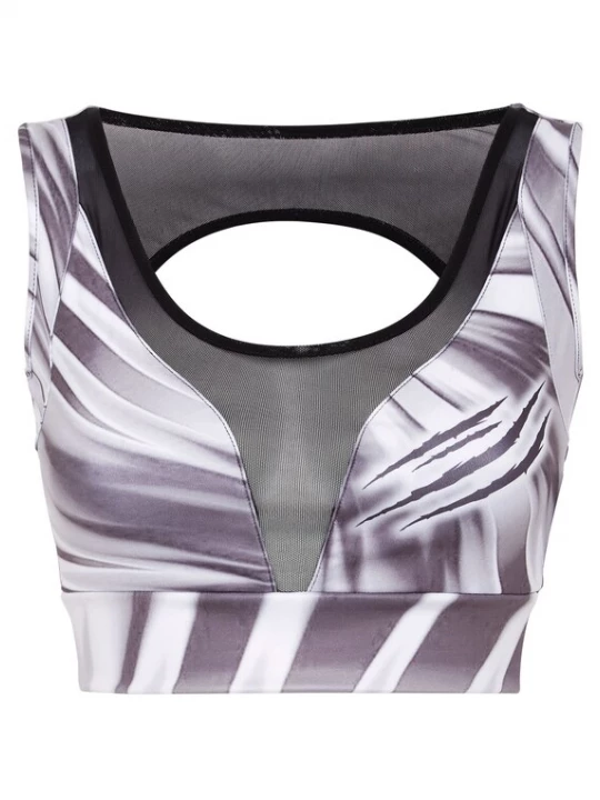 Foto van product Plein Sport Sporttop 'Scratch' lila gemêleerd / zwart / wit