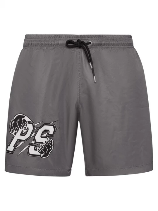 Foto van product Plein Sport Zwemshorts grijs / zwart / wit