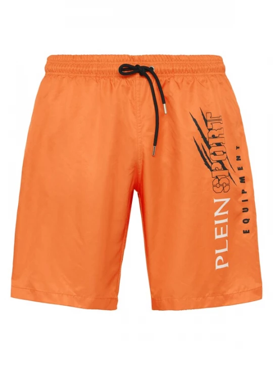 Foto van product Plein Sport Zwemshorts 'Scratch' oranje / zwart / wit